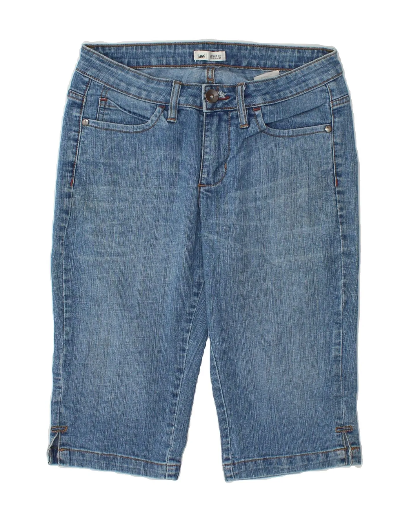 Temperature Regulating Material LEE Womens Denim Bermuda Shorts US 4 Small W28 Blue Cotton
