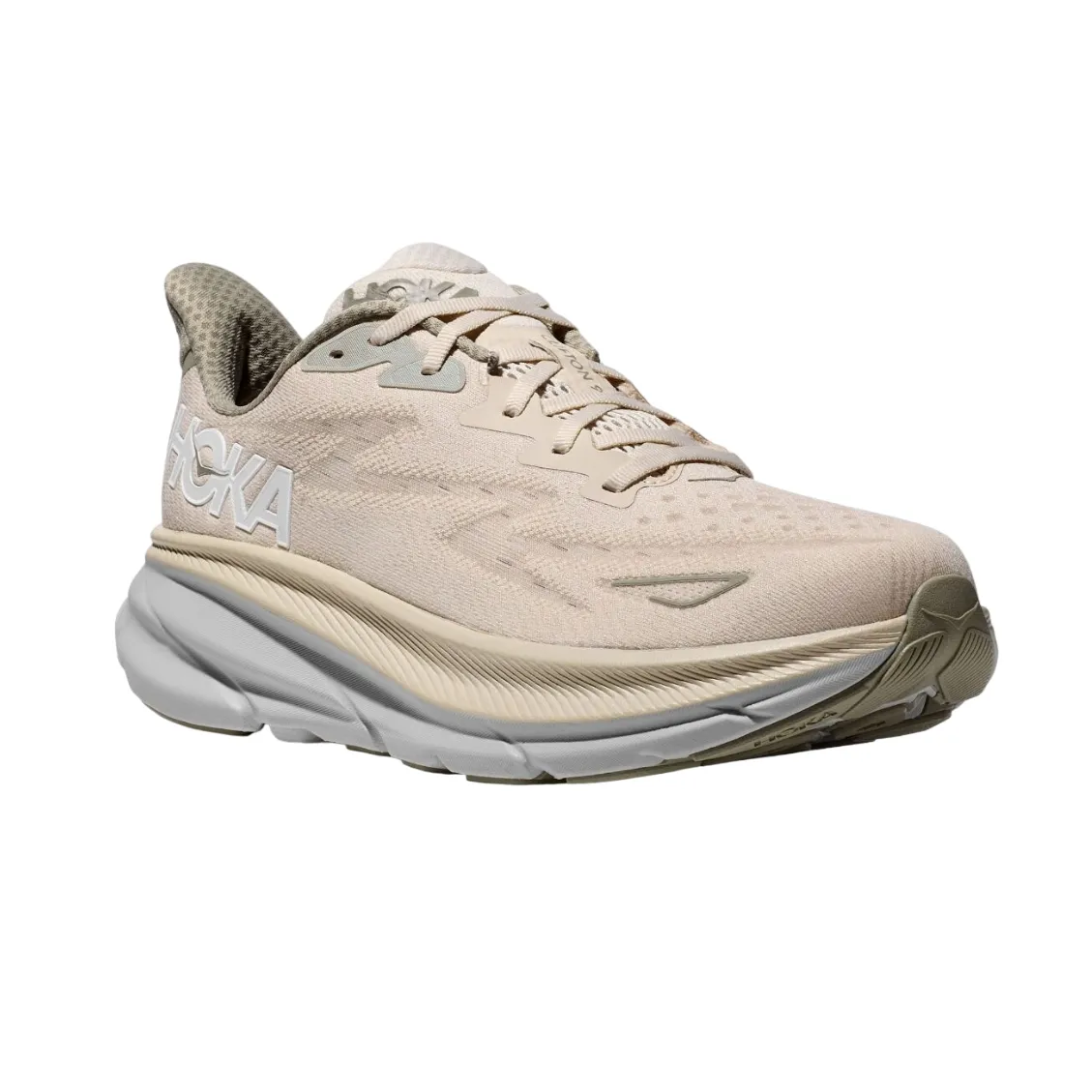 Hoka One One scarpa da corsa da uomo Clifton 9 1127895/OKB latte di avena-orzo Compression Zoned Upper TPU plate