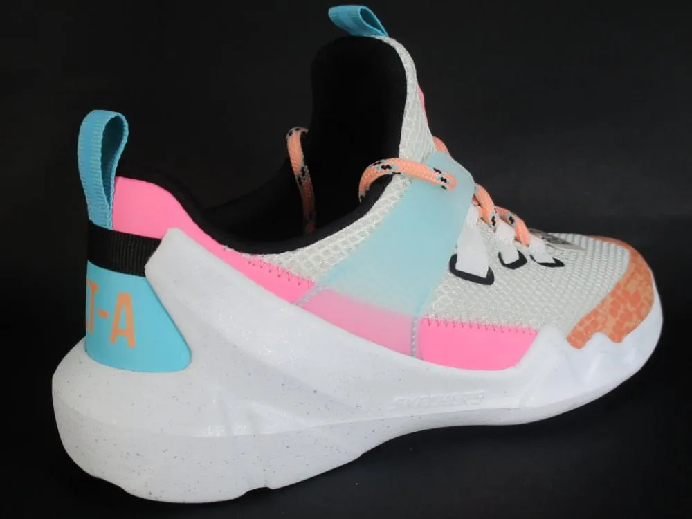 hook - and - loop shoes Skechers scarpa fitness da donna DLT-a True Summer 12944 WPKB bianco-rosa-grigio