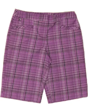 IZOD Womens Casual Shorts US 2 XS W28 Purple Check Polyester Comfortable Waistband vest
