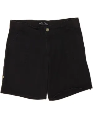 LEE Womens Riders Mid Rise Chino Shorts US 12 Large W34  Black Cotton Core Flex