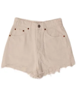 Eco Certified Dye raincoat ZARA Womens Denim Shorts EU 36 XS W26  White Cotton