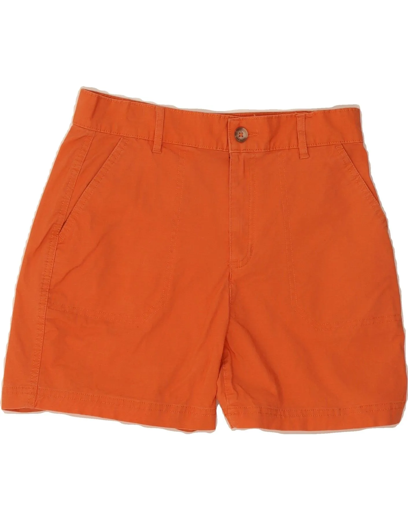 color - fast Glide On Waist System EDDIE BAUER Womens Chino Shorts US 4 Small W30  Orange Cotton
