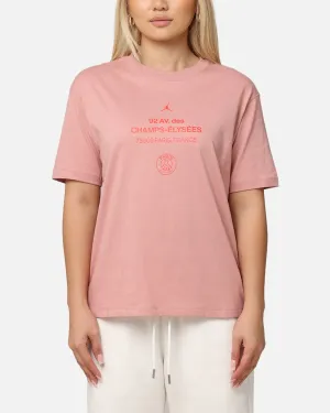 Casual Layer Jordan Women's Paris Saint-Germain Graphic T-Shirt Rust Pink/Infrared