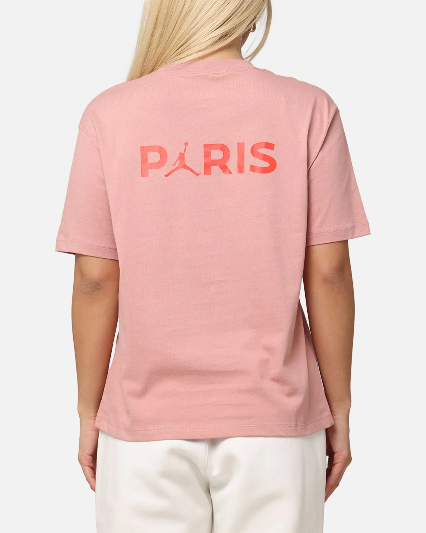 Jordan Women's Paris Saint-Germain Graphic T-Shirt Rust Pink/Infrared Perfect Layering