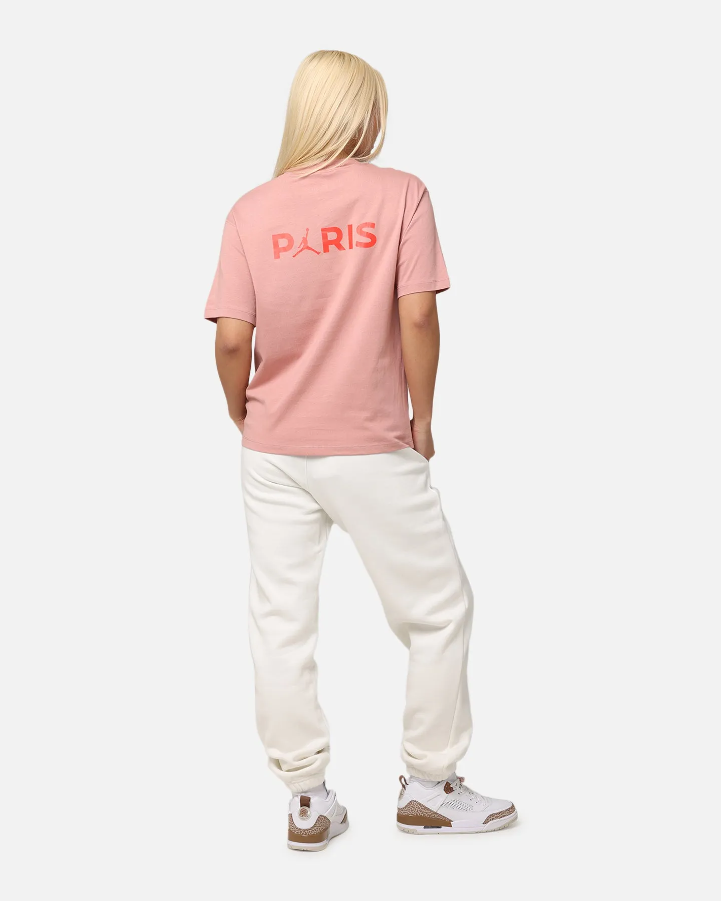 Jordan Women's Paris Saint-Germain Graphic T-Shirt Rust Pink/Infrared UV Protection Fabric