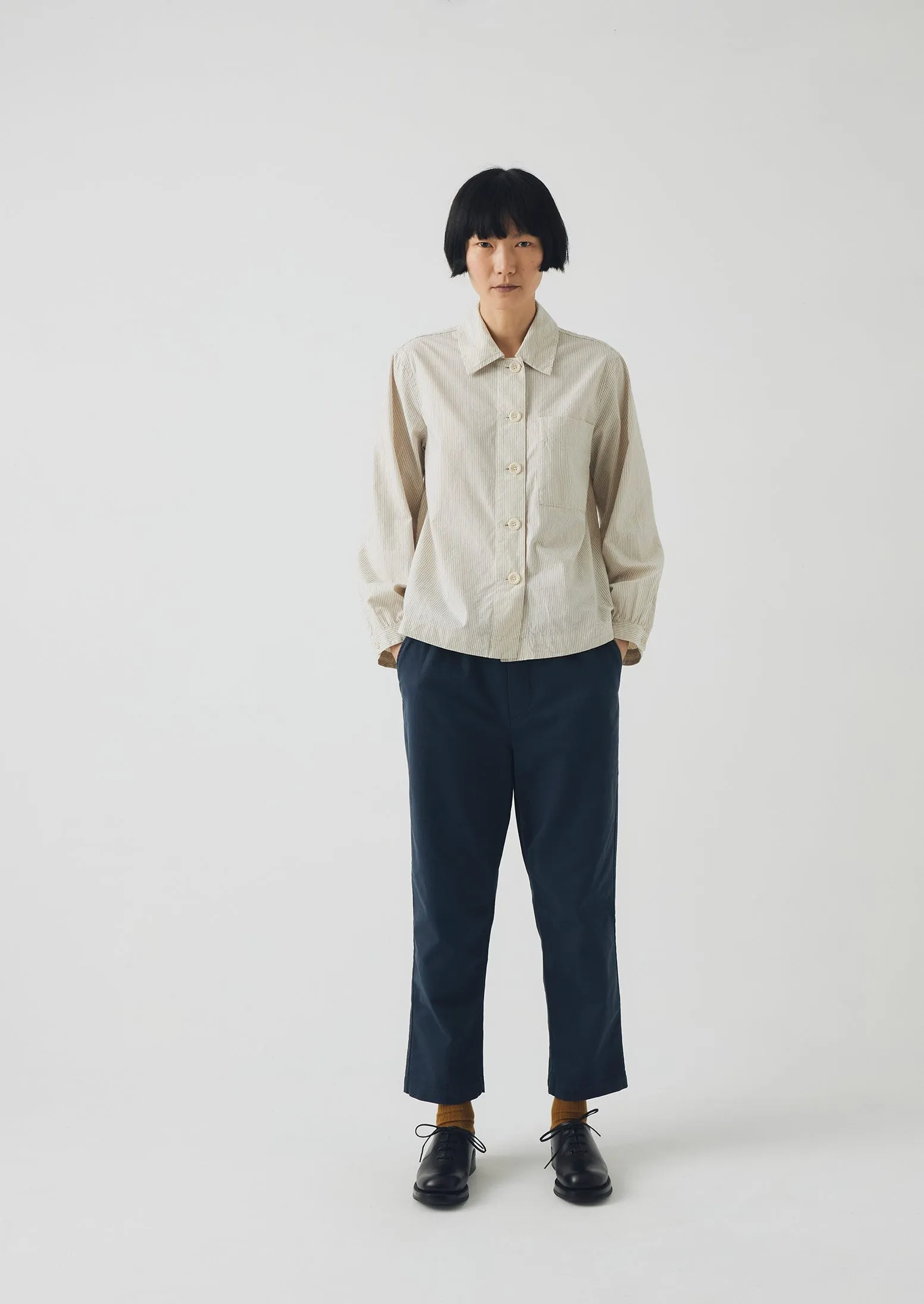 Gabi Cotton Pull On Pants | Storm Blue Functional Style Movement Ease