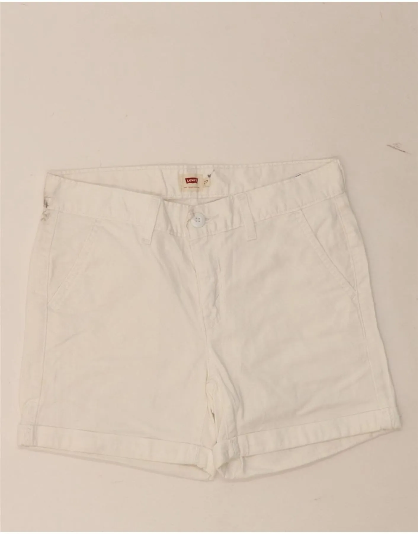 Versatile Wear LEVI'S Womens Chino Shorts W27 Small White Cotton