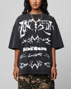 Stylish Layering Fashion Layering Loiter Metal Stacked Vintage T-Shirt Vintage Black