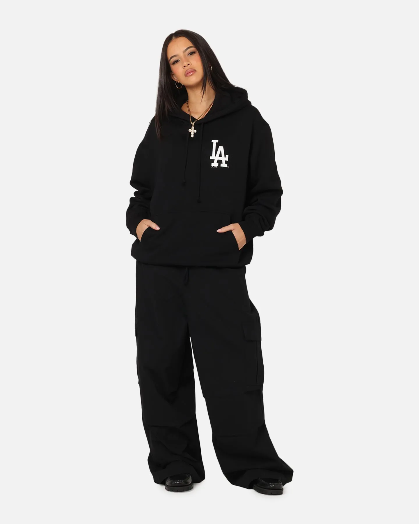 Youthful Vibe Hiking Appropriate Majestic Athletic Los Angeles Dodgers Champs Serial Mono Hoodie Black