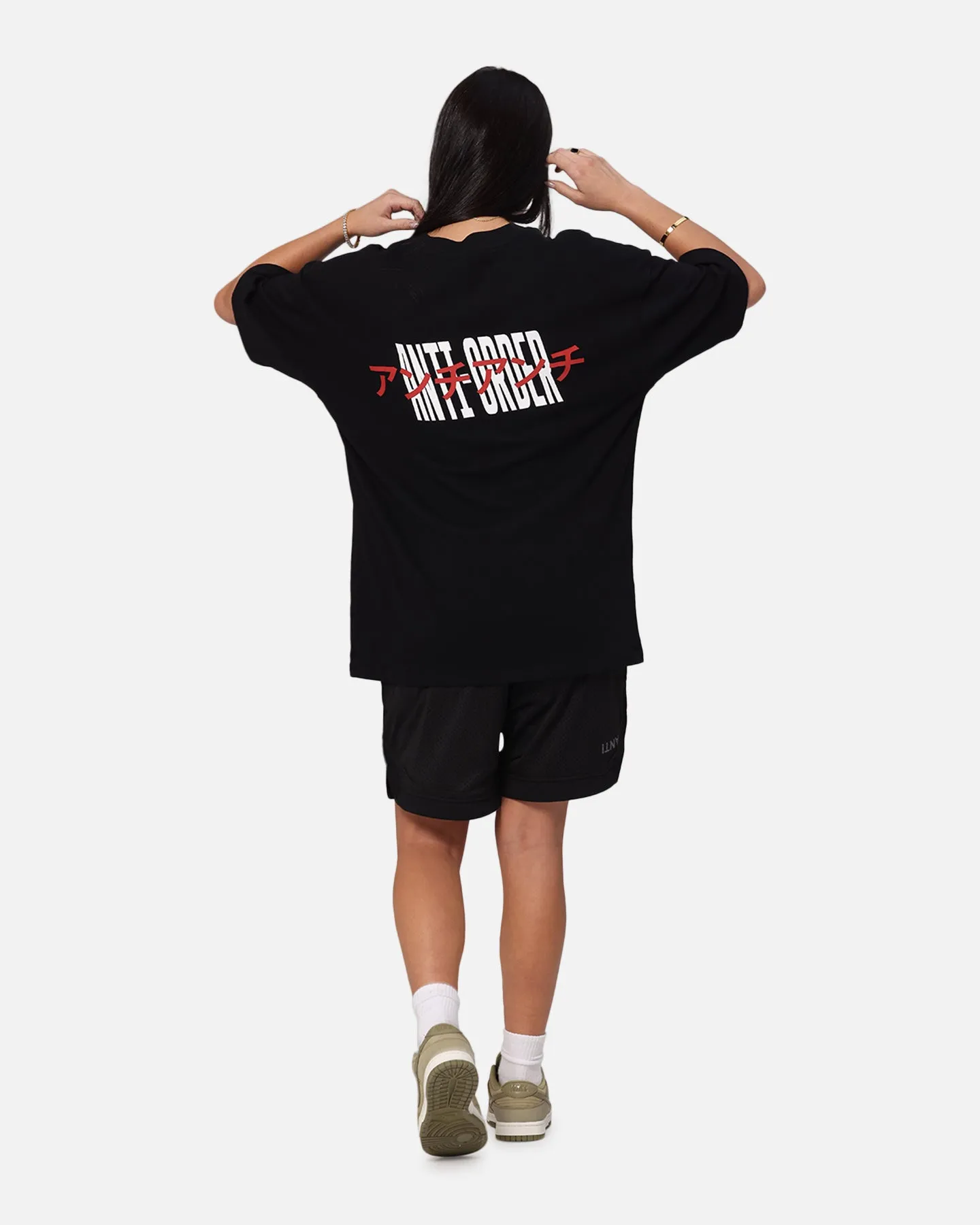 Ribbed collar Ribbed Collar Design The Anti Order Junya Drop Shoulder T-Shirt Black