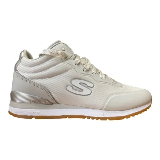 Skechers sneakers alta da donna con rialzo al tallone Vega High 920WHT white Comfort Run