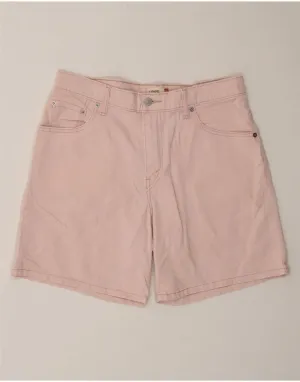 LEVI'S Womens Denim Shorts US 12 Large W32  Pink Cotton t shirt Office Attire
