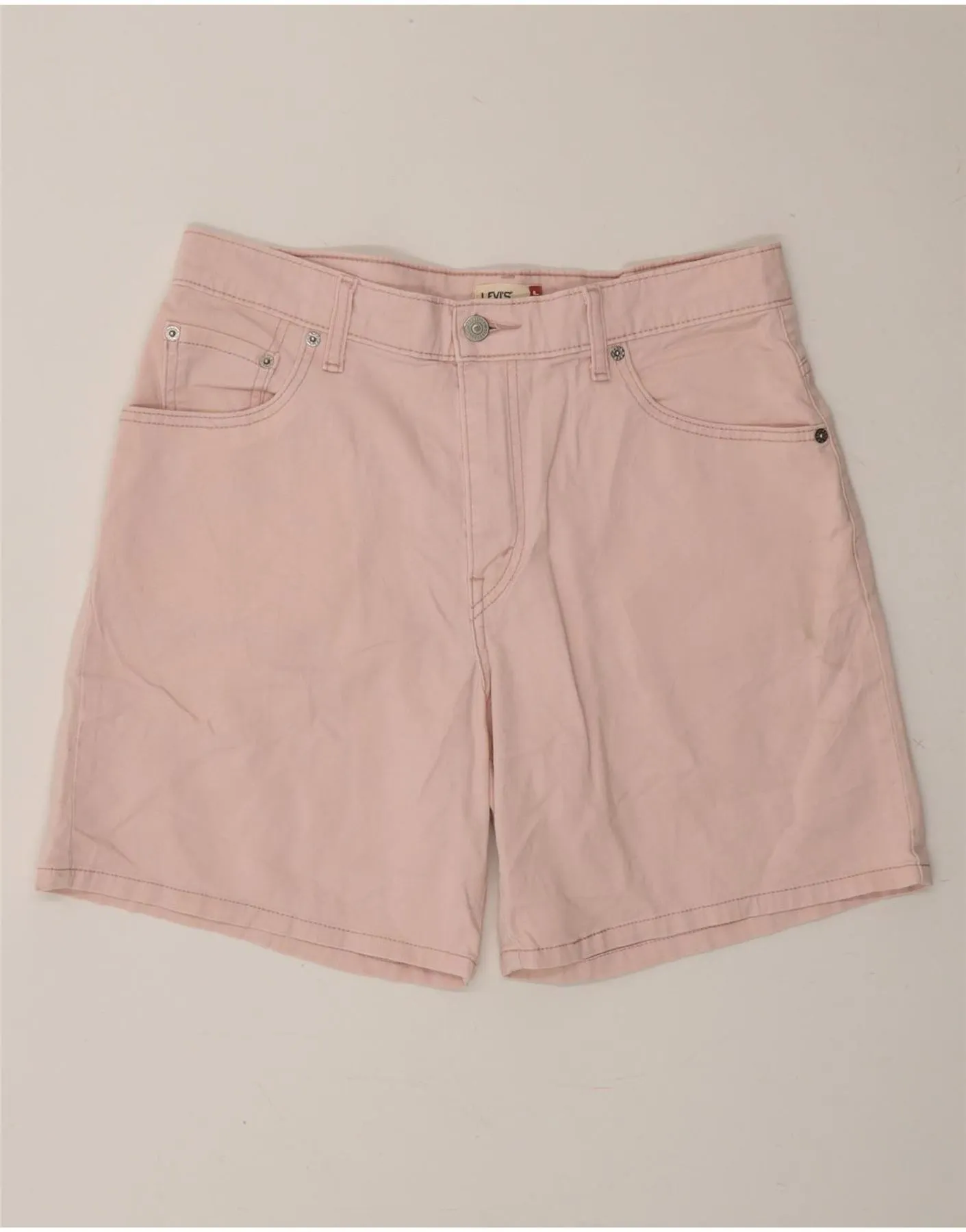 LEVI'S Womens Denim Shorts US 12 Large W32  Pink Cotton t shirt Office Attire