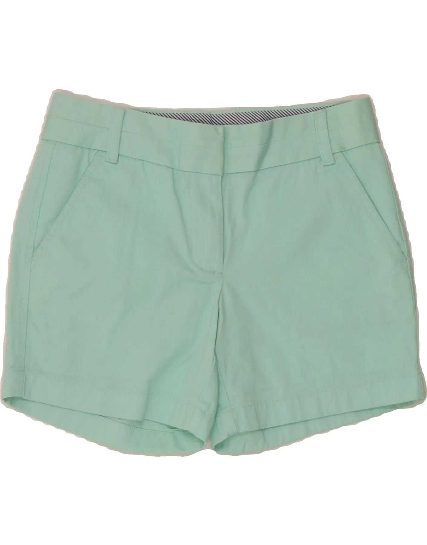 checkered pattern J. CREW Womens Chino Shorts US 0 XS W30  Turquoise Cotton