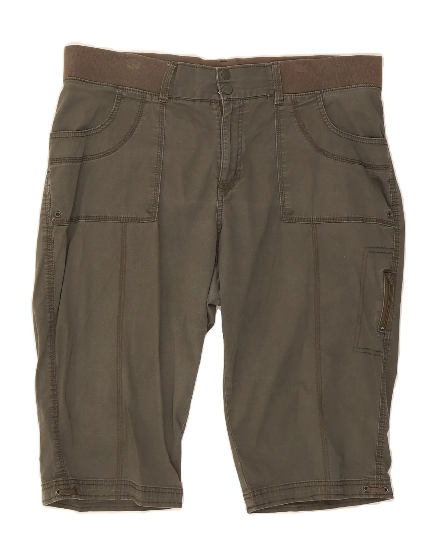 LEE Womens Relaxed Fit Cargo Shorts US 18 2XL W38 Khaki Cotton Perfect Comfort