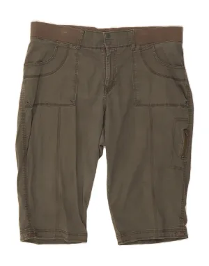 LEE Womens Relaxed Fit Cargo Shorts US 18 2XL W38 Khaki Cotton Perfect Comfort