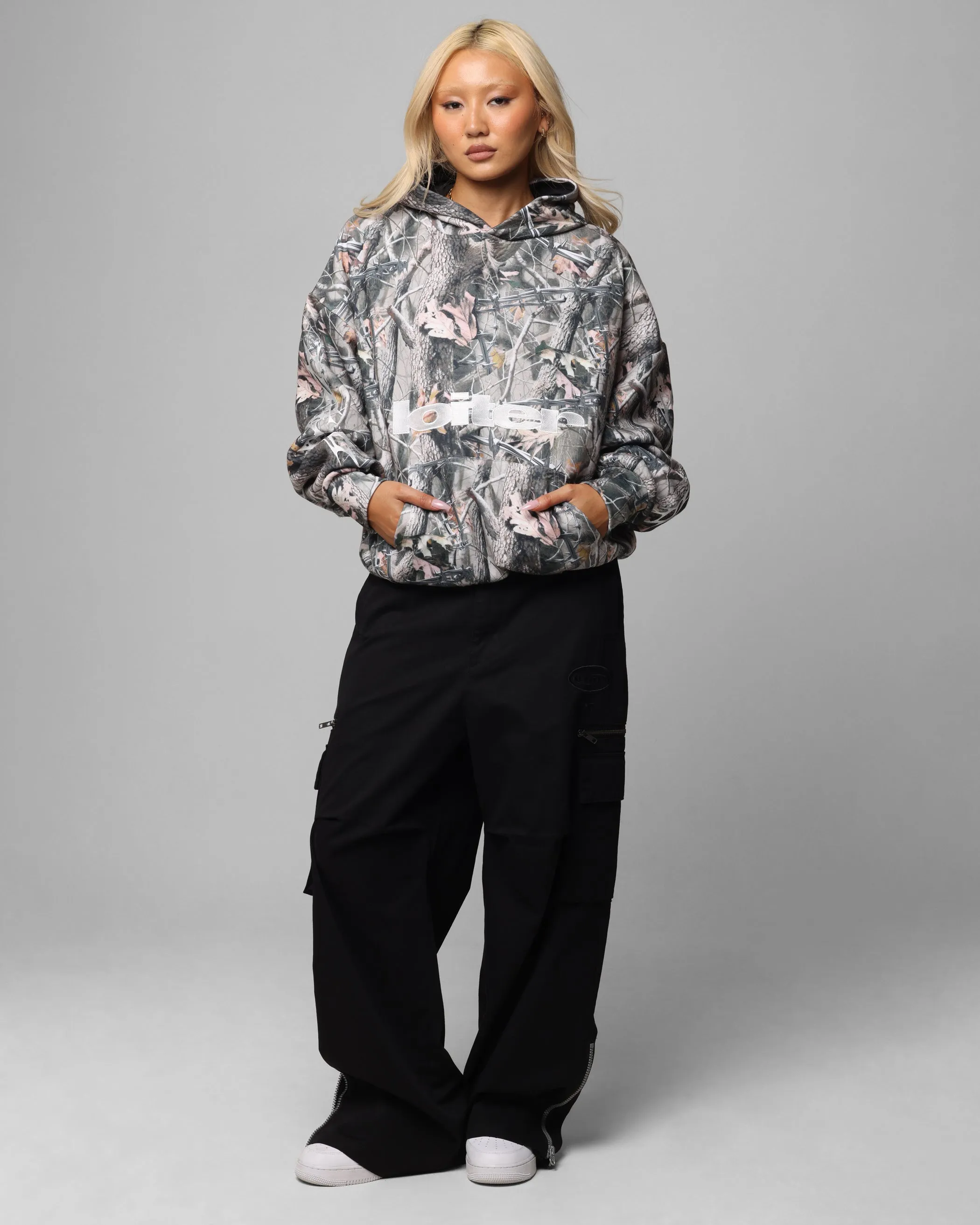 Loiter Soho Hoodie Real Tree Camo Pearl details Sheen