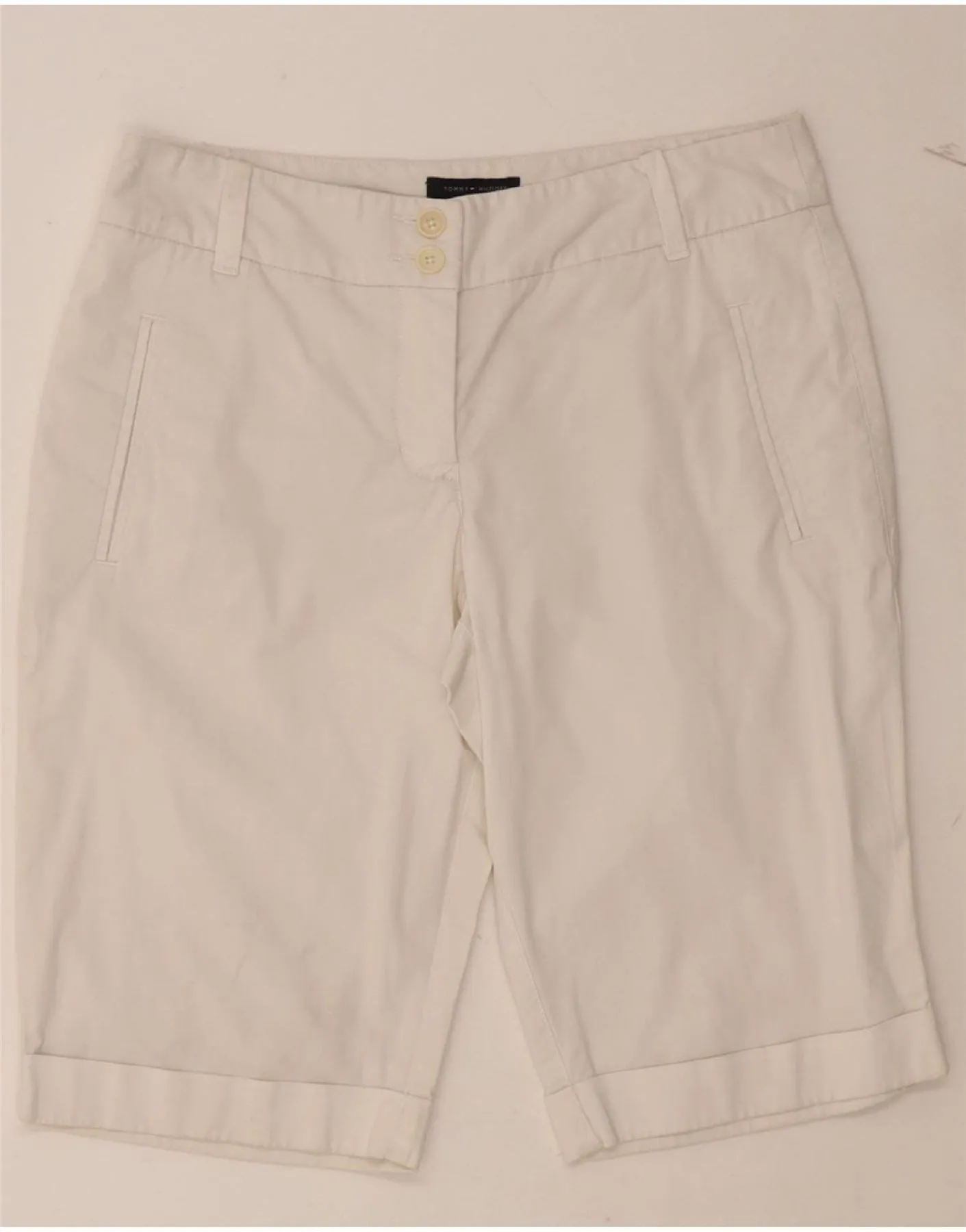 Comfy Waistband Urban Flex TOMMY HILFIGER Womens Casual Shorts US 4 Small W28 White Cotton