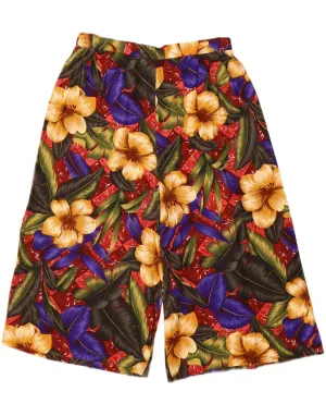 VINTAGE Womens High Waist Bermuda Shorts Large W32  Multicoloured Floral Cool Comfort Functional Fit