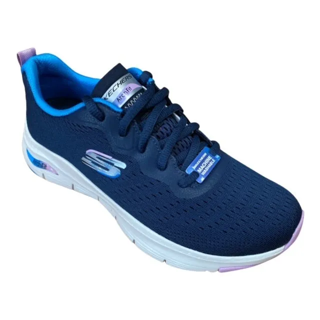 step - in comfort High Top Style Skechers scarpa sneakers da donna Arch Fit Infinity Cool 149722/NVMT blu-multi