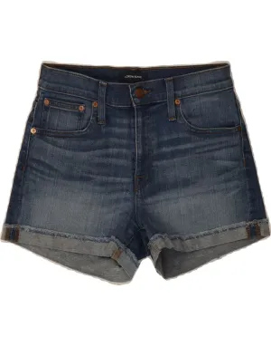 J. CREW Womens Denim Shorts W25 XS Blue Cotton Stay Active Slim Waistband