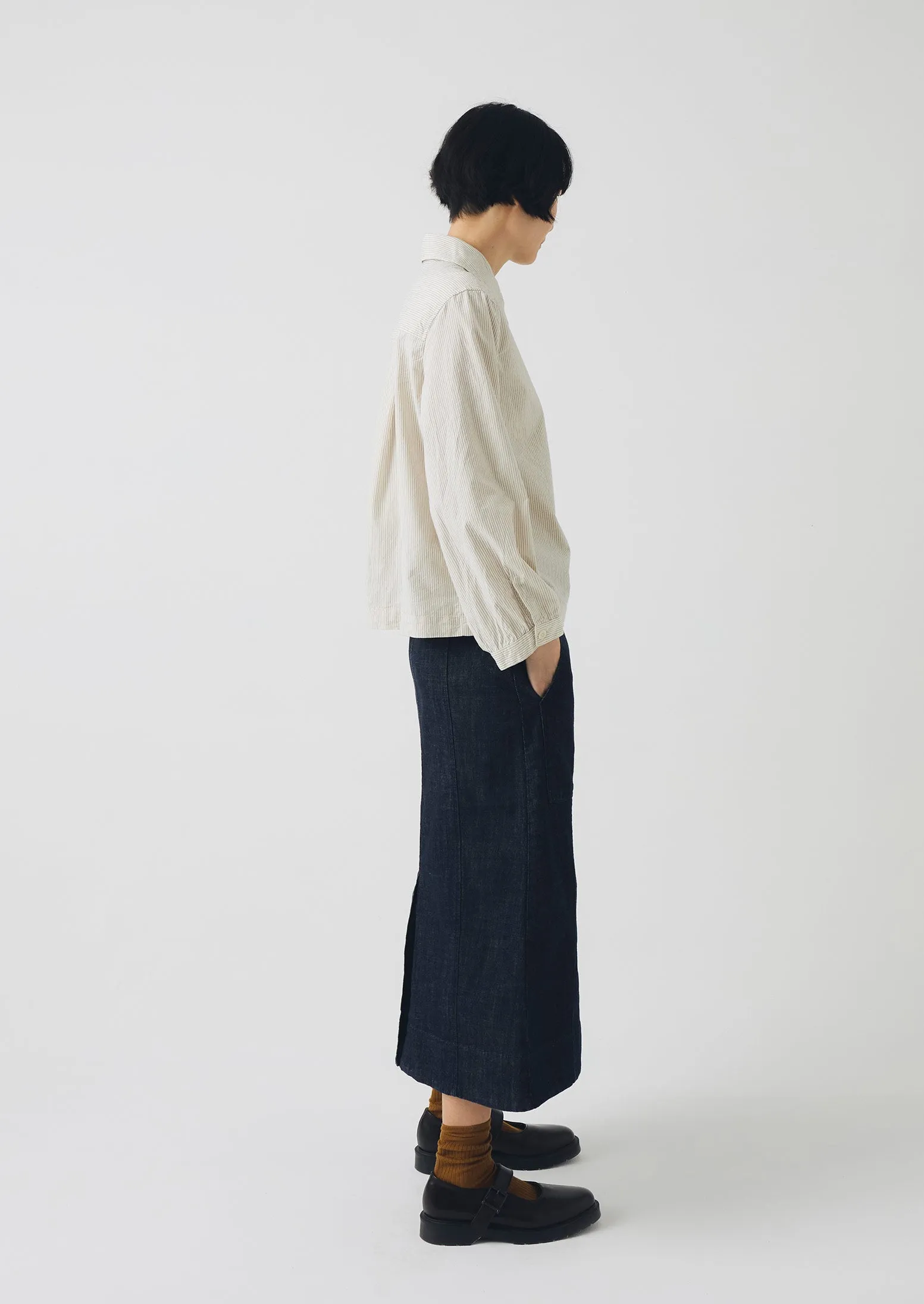 Patch Pocket Organic Indigo Denim Skirt | Indigo Young adult Maternity Friendly