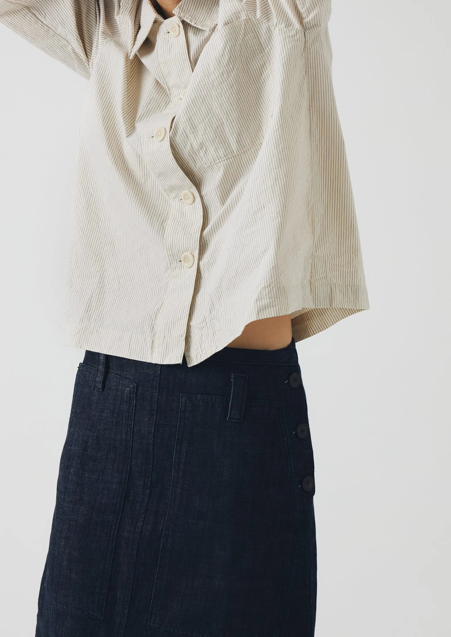 Patch Pocket Organic Indigo Denim Skirt | Indigo Outfit Mood Trendy Style