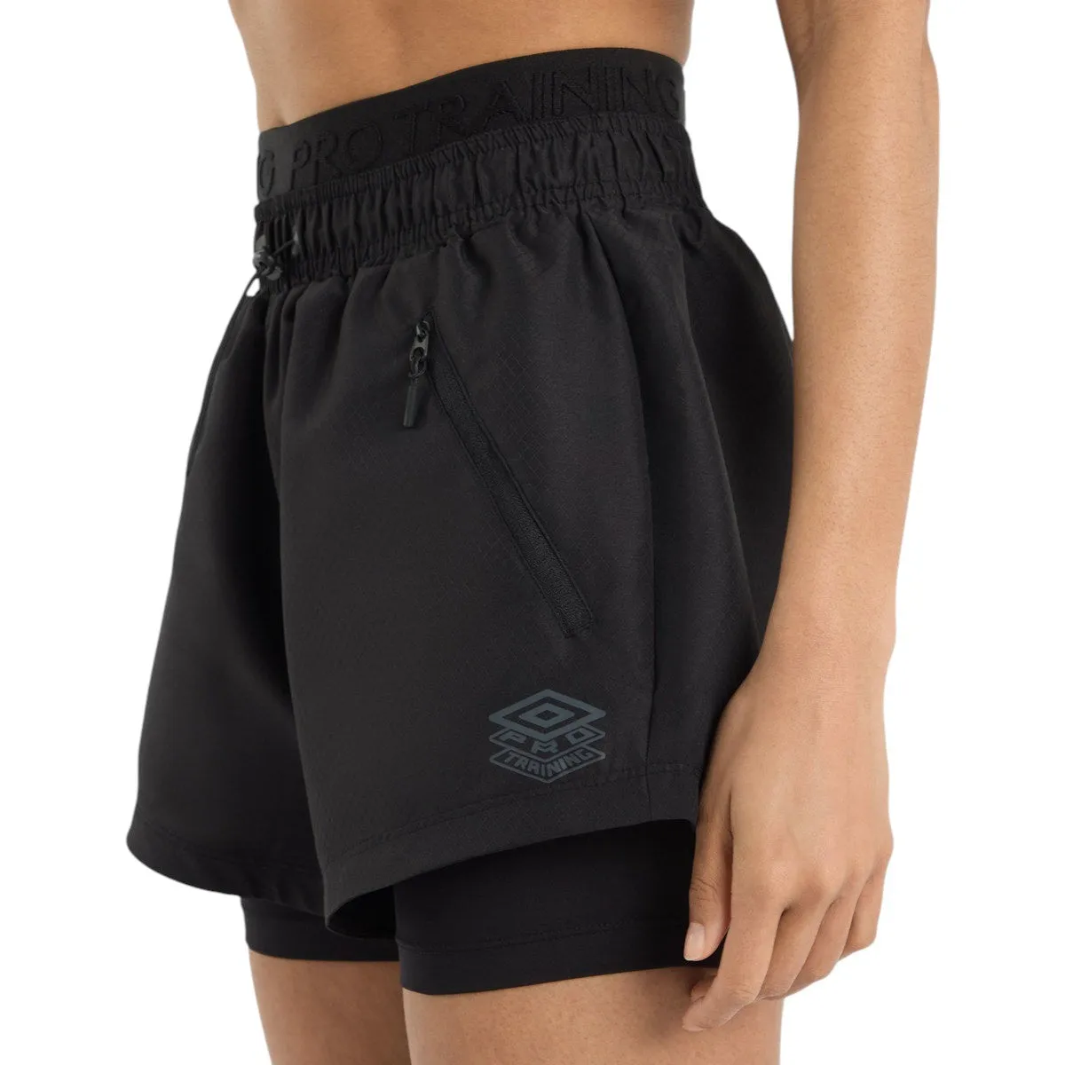 rhinestone accents Umbro Pro Training Womens Lightweight Hybrid Workout Short