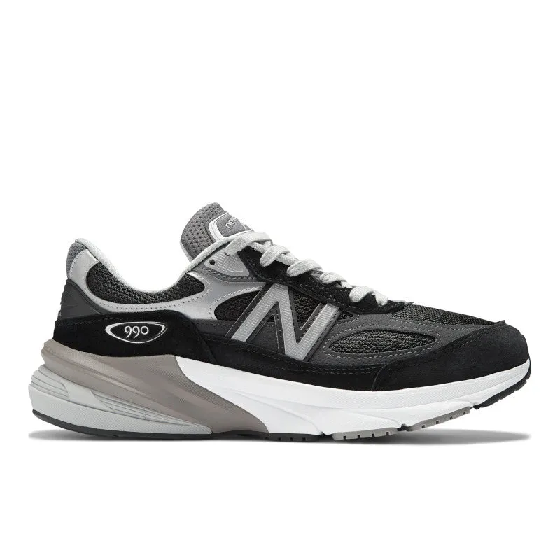 990v6 - Black with White - Men's running in a truss bridge area shoes