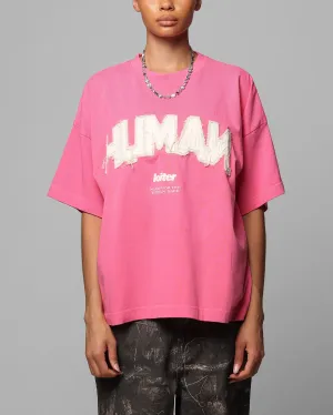 Loiter Human Box T-Shirt Pink Geometric Pattern Fashion-Forward Fit