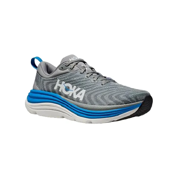 Hoka One One scarpa da corsa da uomo Gaviota 5 1127929/LDVB grigio pietra-azzurro Adaptive Midsole Geometry Ultralight Construction