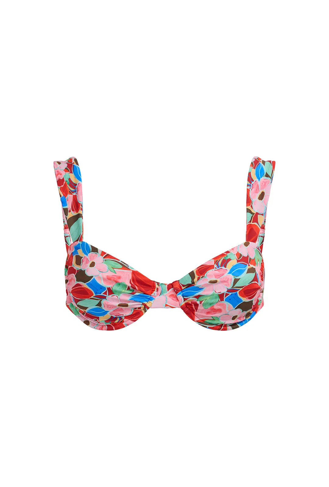 Cushioned Underwire Support Isla Del Sol Top - Retro Bloom Print