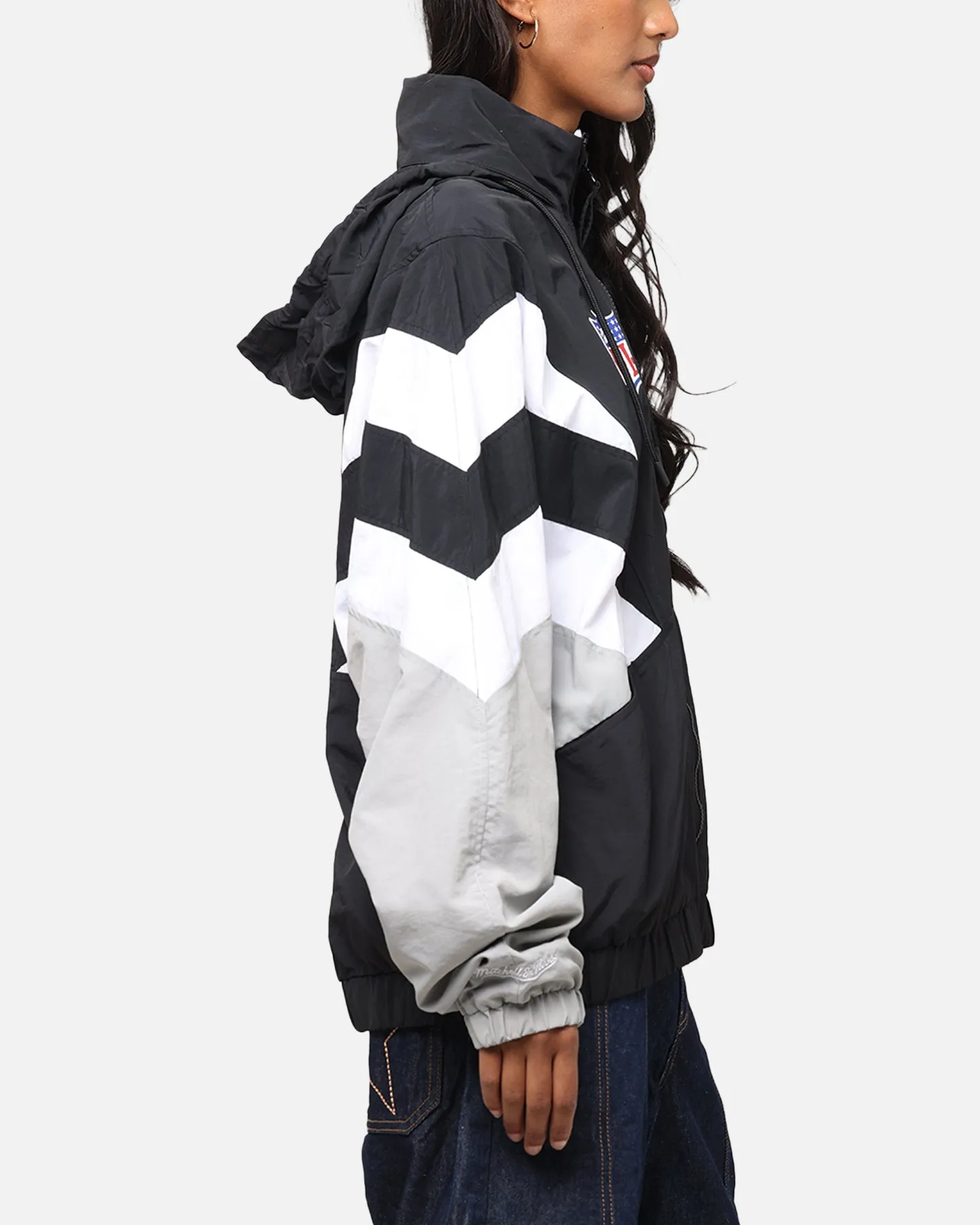 Mitchell & Ness Las Vegas Raiders Spray Jacket Black/Grey Tear Resistant Panels