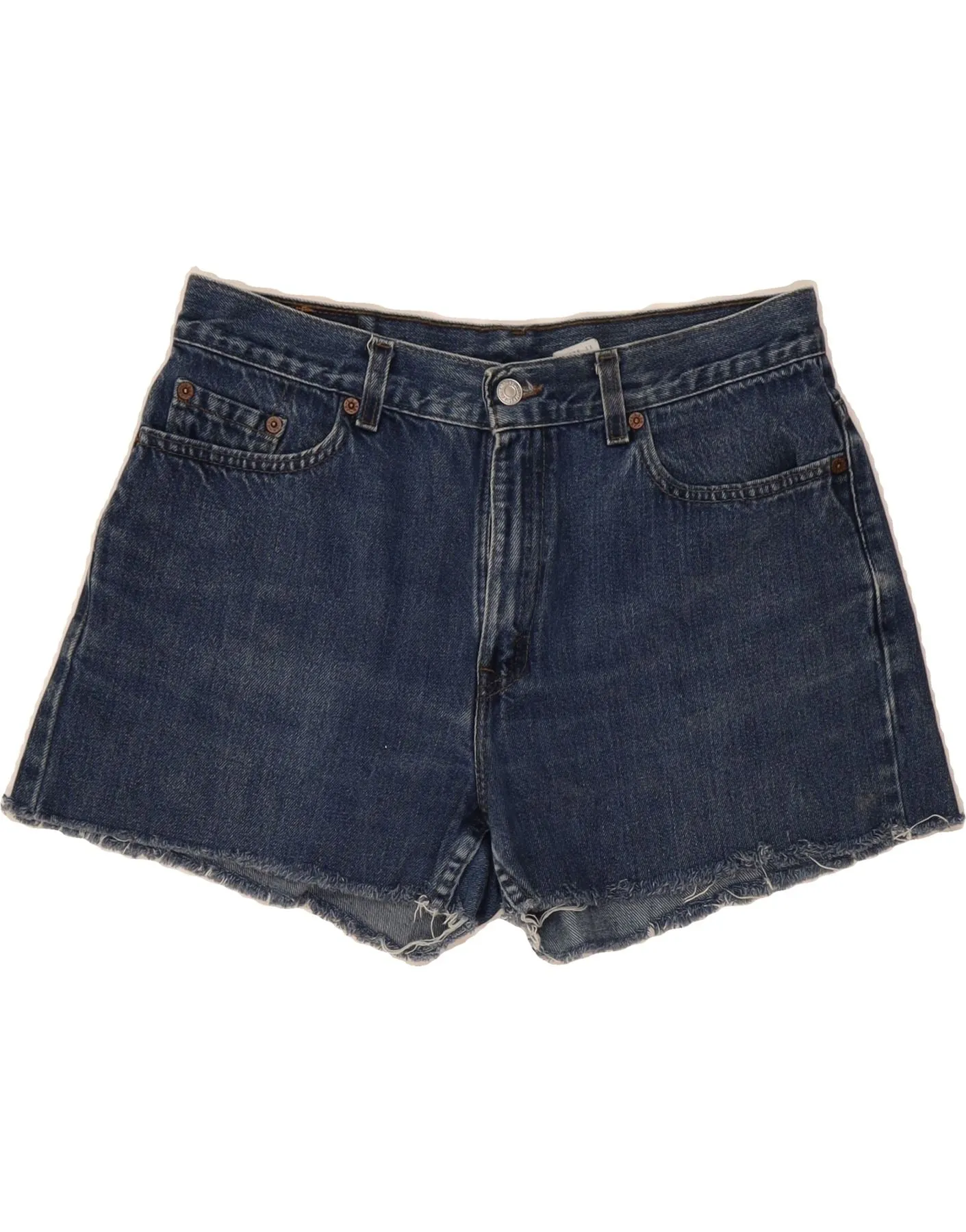 LEVI'S Womens 577 Loose Fit Low Waist Denim Shorts US 12 Large W32  Blue Glide On Waist System odor - absorbing