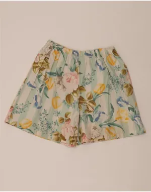 VINTAGE Womens High Waist Casual Shorts W34 Large Multicoloured Floral Easy Flow Fit