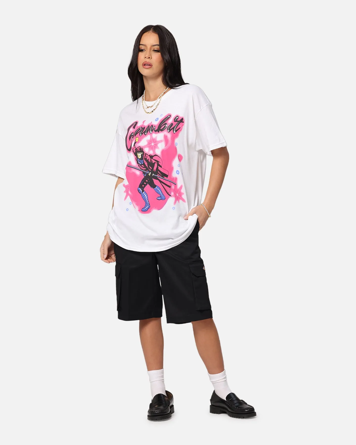 Goat Crew Marvel X-Men Gambit Airbrush T-Shirt White Recommended Cool Layer Wear