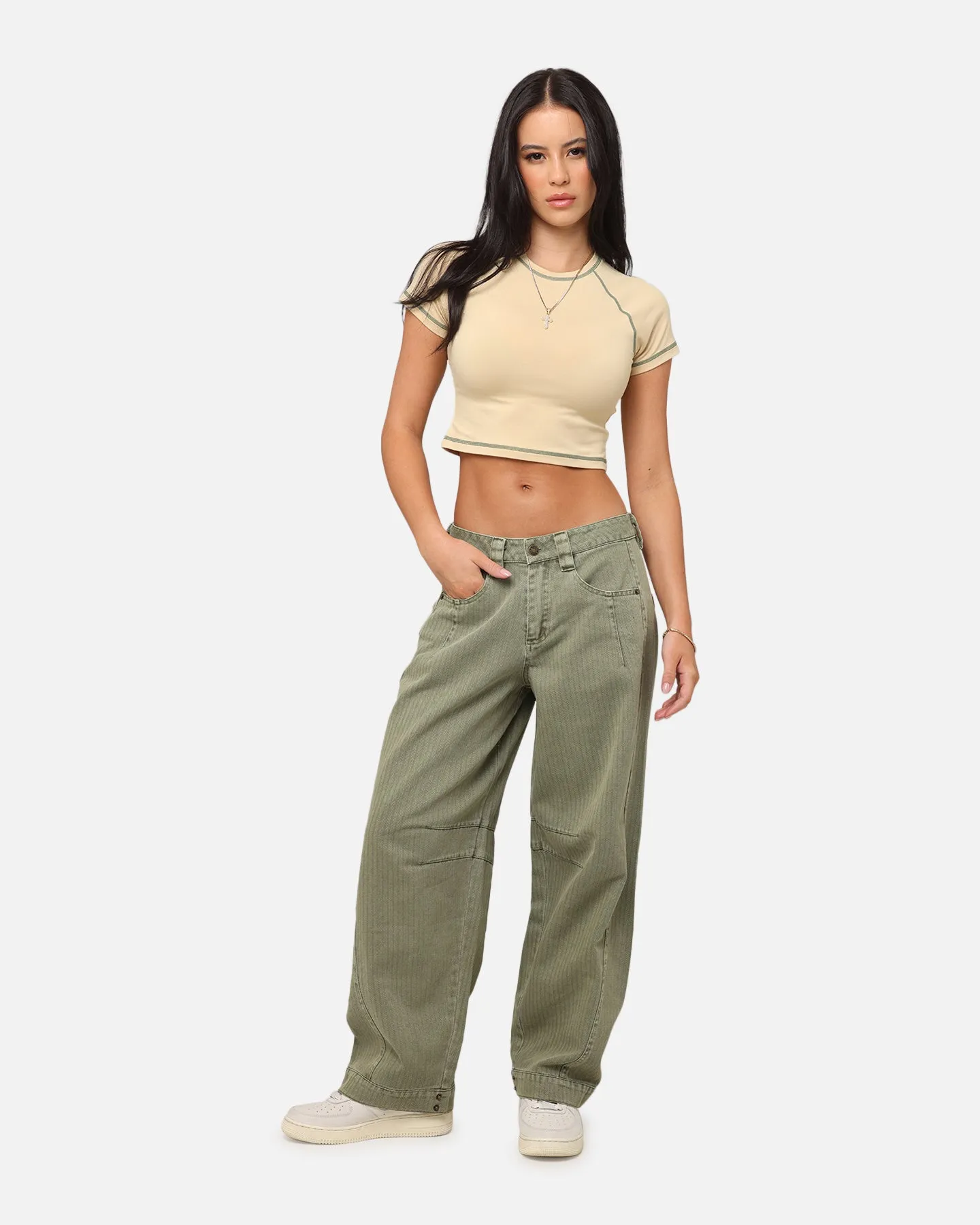 MoistureWickingFabric XXIII Women's Boiler Room Crop T-Shirt Tan