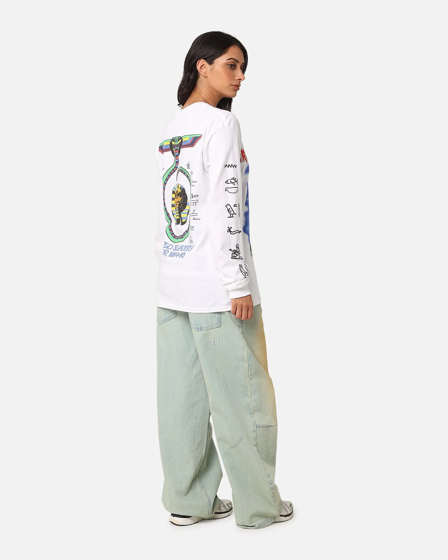 Iron Maiden World Slavery Tour Long Sleeve T-Shirt White Minimalistic Wear Airflow Ventilation Design