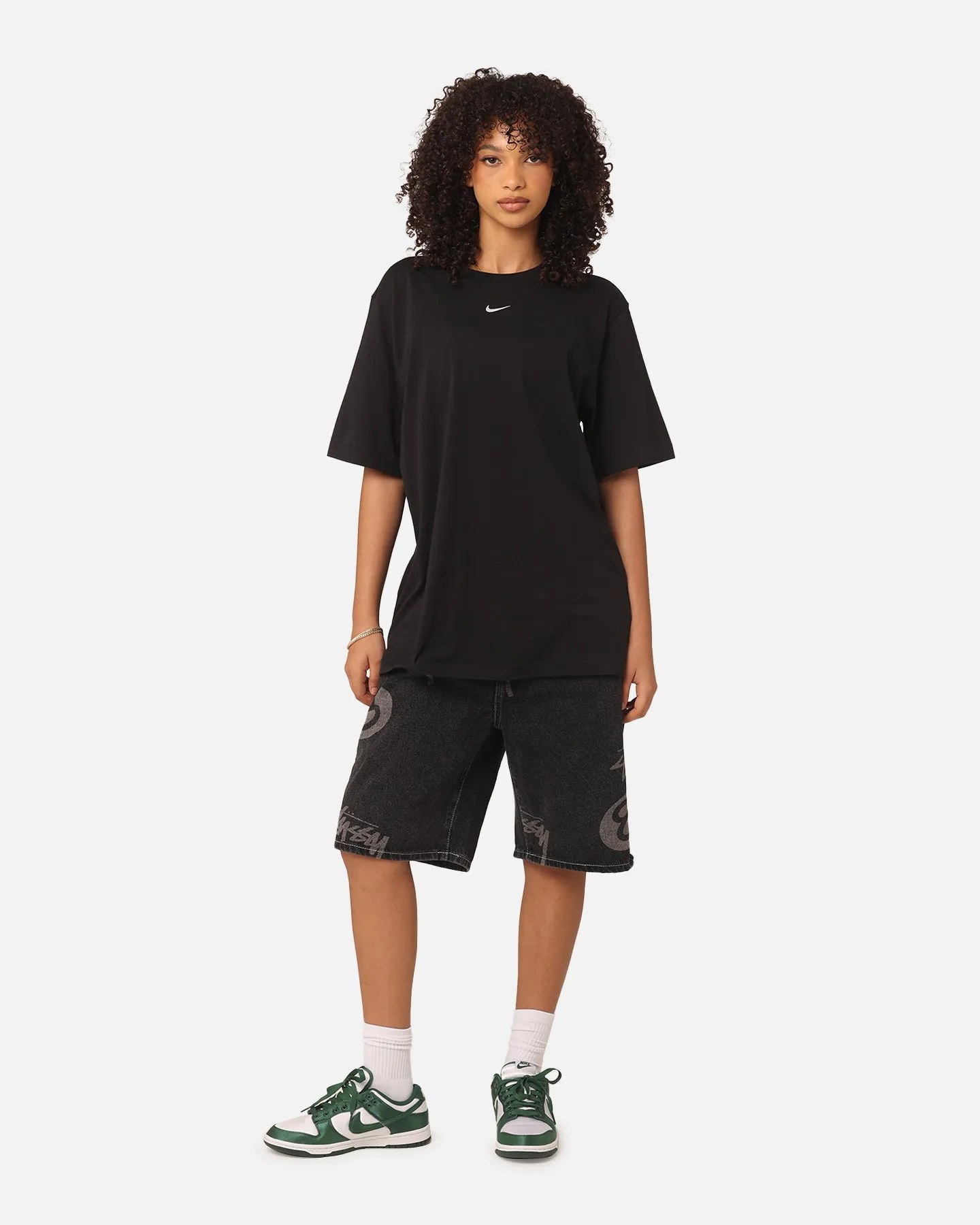 Non Toxic Printing Nike Women's Sportswear Essentials T-Shirt Black/White