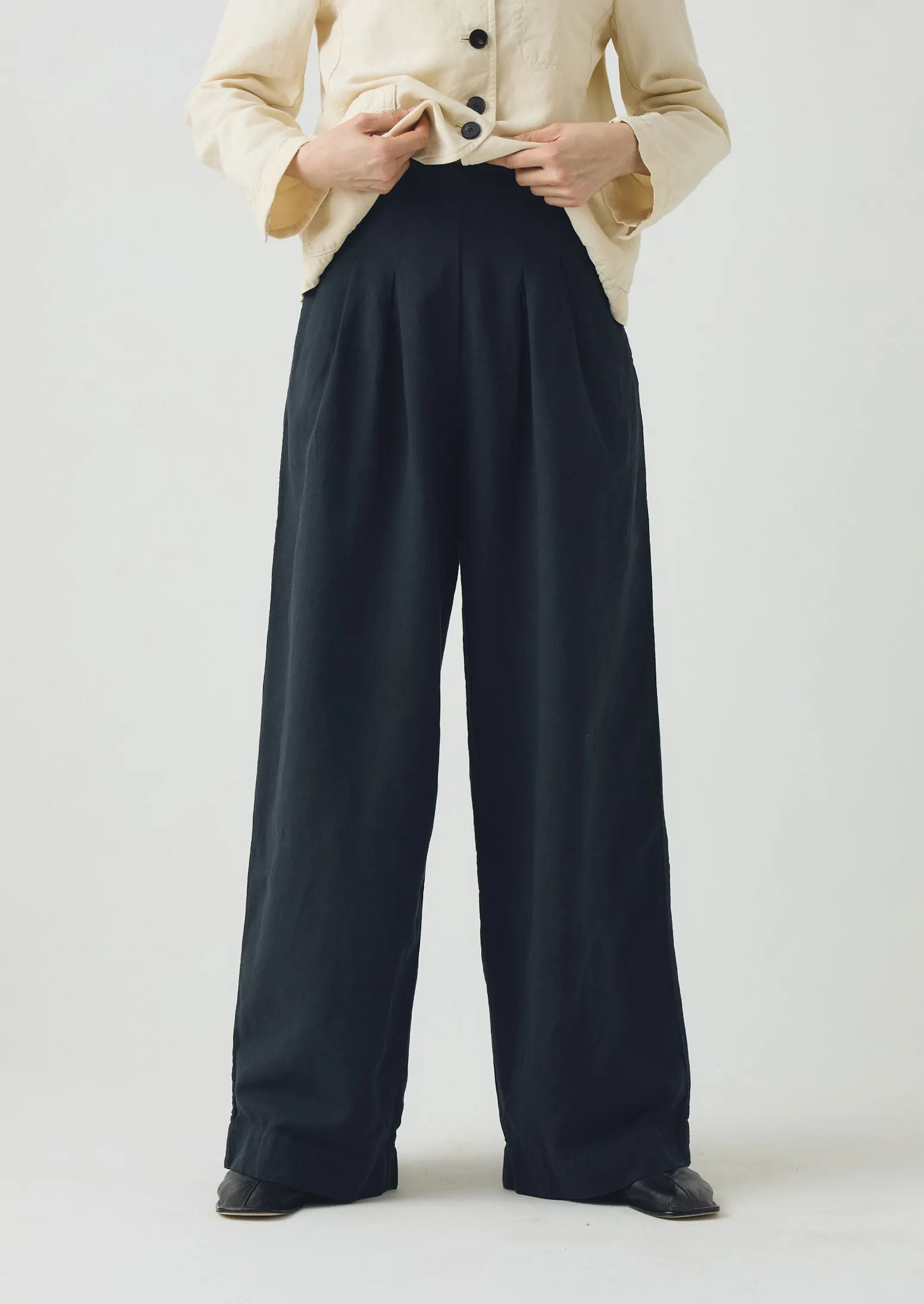 Corinne Cotton Linen Wide Leg Pants | Slate Navy NonChafingEdges