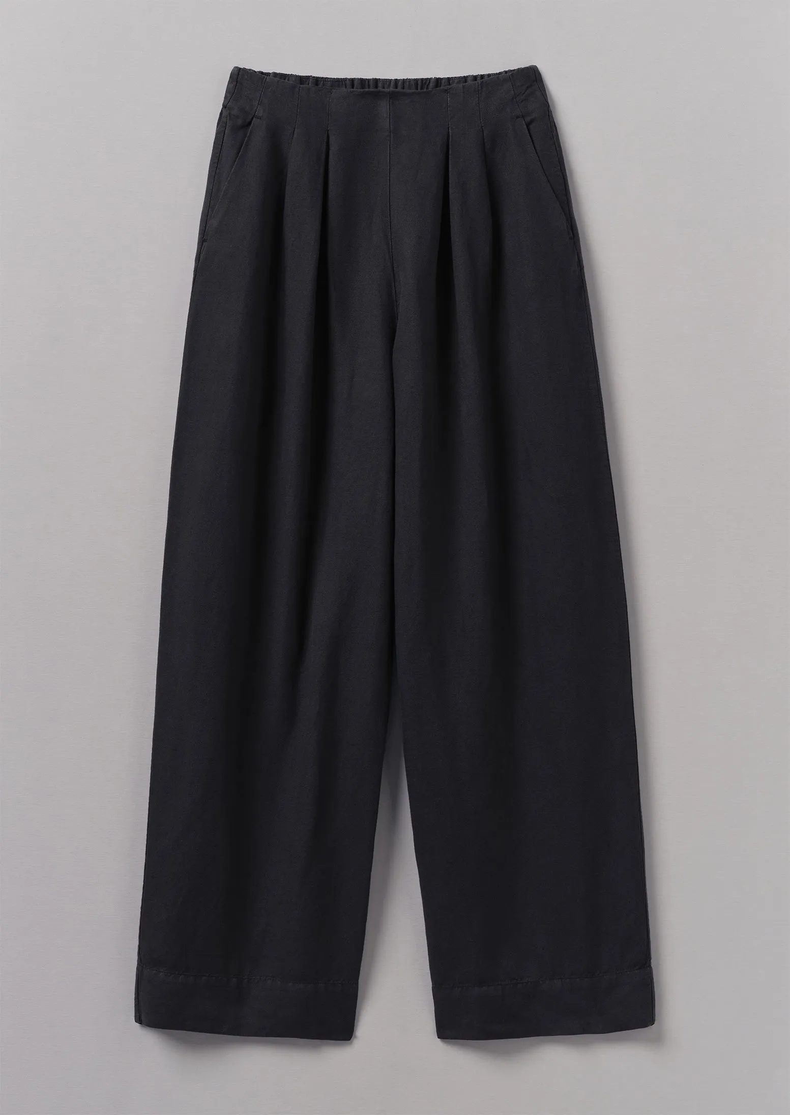 Corinne Cotton Linen Wide Leg Pants | Slate Navy Perfect Stretch RecyclablePackaging