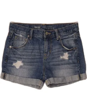 MOSSIMO Womens Boyfriend Distressed Denim Shorts US 00 2XS W30 Blue Soft Finish