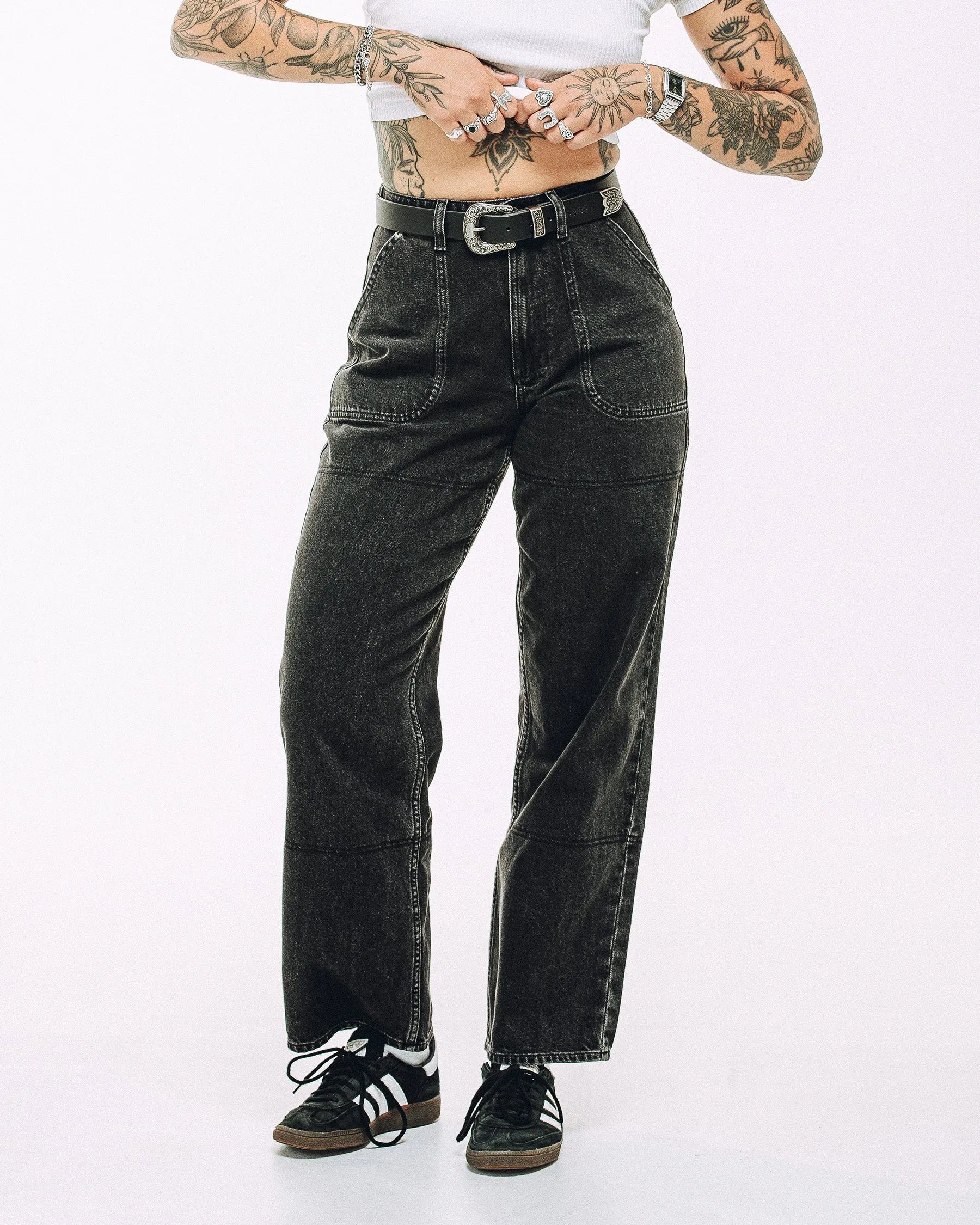 Rosa High Waisted Jean - Washed Black Minimalist Fit OrganicCottonBlend