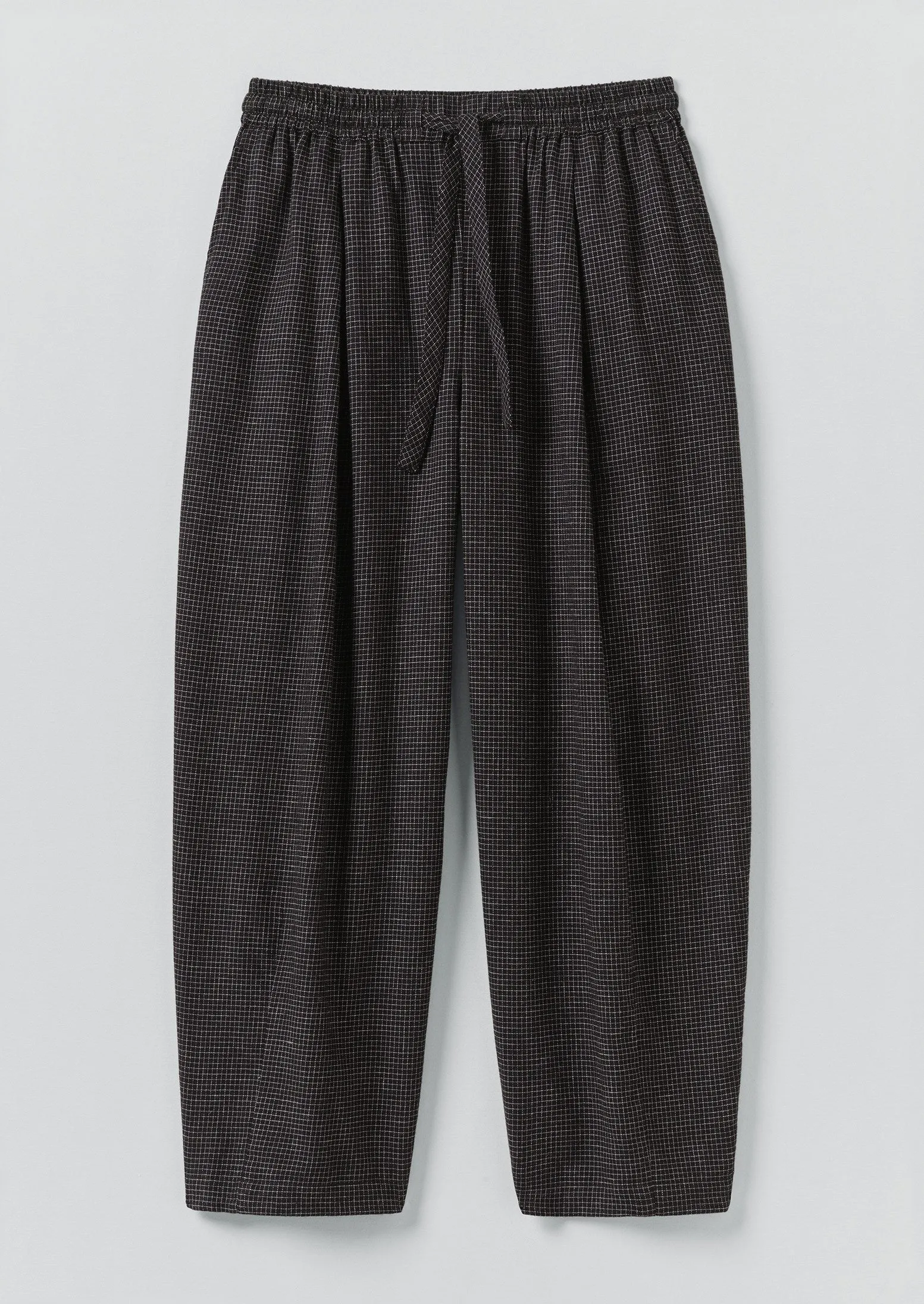 AntibacterialCoating Trendy Vibe Minako Check Cotton Cashmere Pants | Black/Ecru