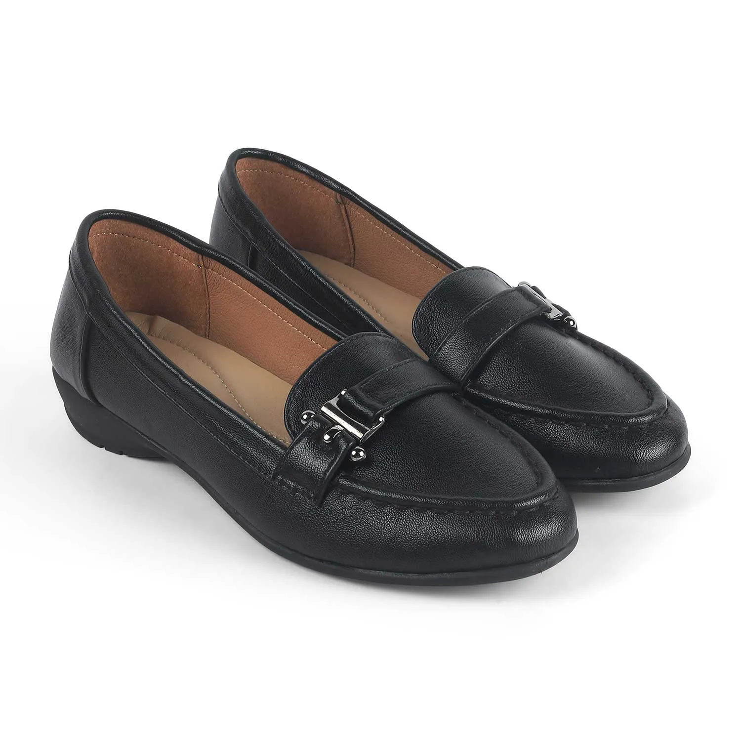 Tresmode Lasi Black Women's Casual Loafers Fashionable Comfort Shoes