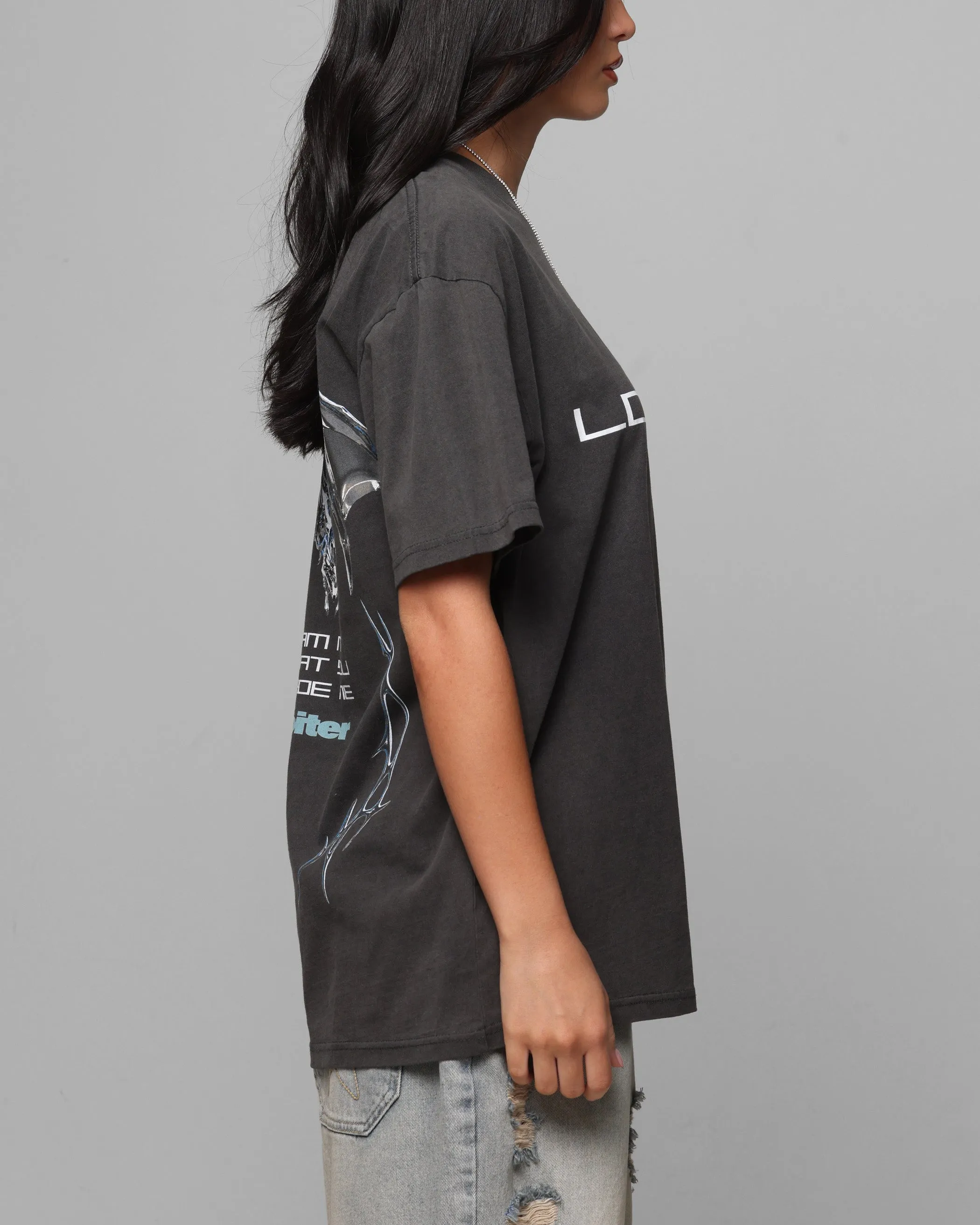 ZeroDistressFinish Loiter Chrome Deceiver T-Shirt Black Wash