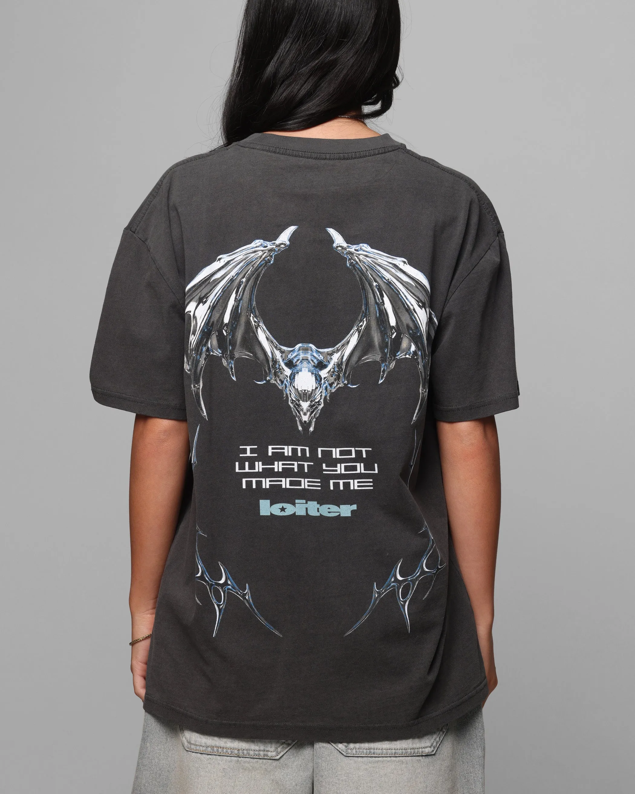 Casual Comfort Wear Loiter Chrome Deceiver T-Shirt Black Wash