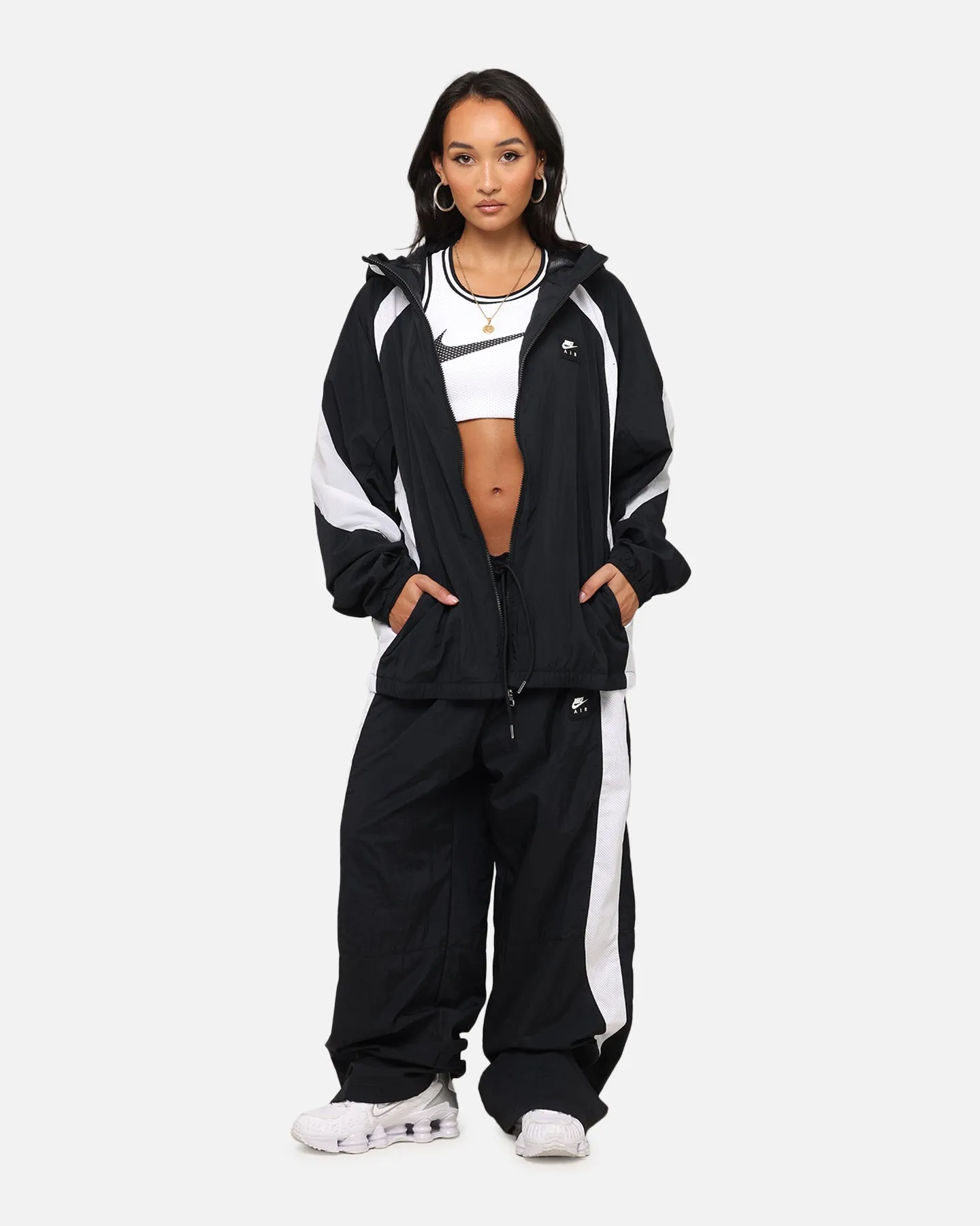 Winter Layers suitable for work commutes Nike Air Woven Jacket Black/White/White