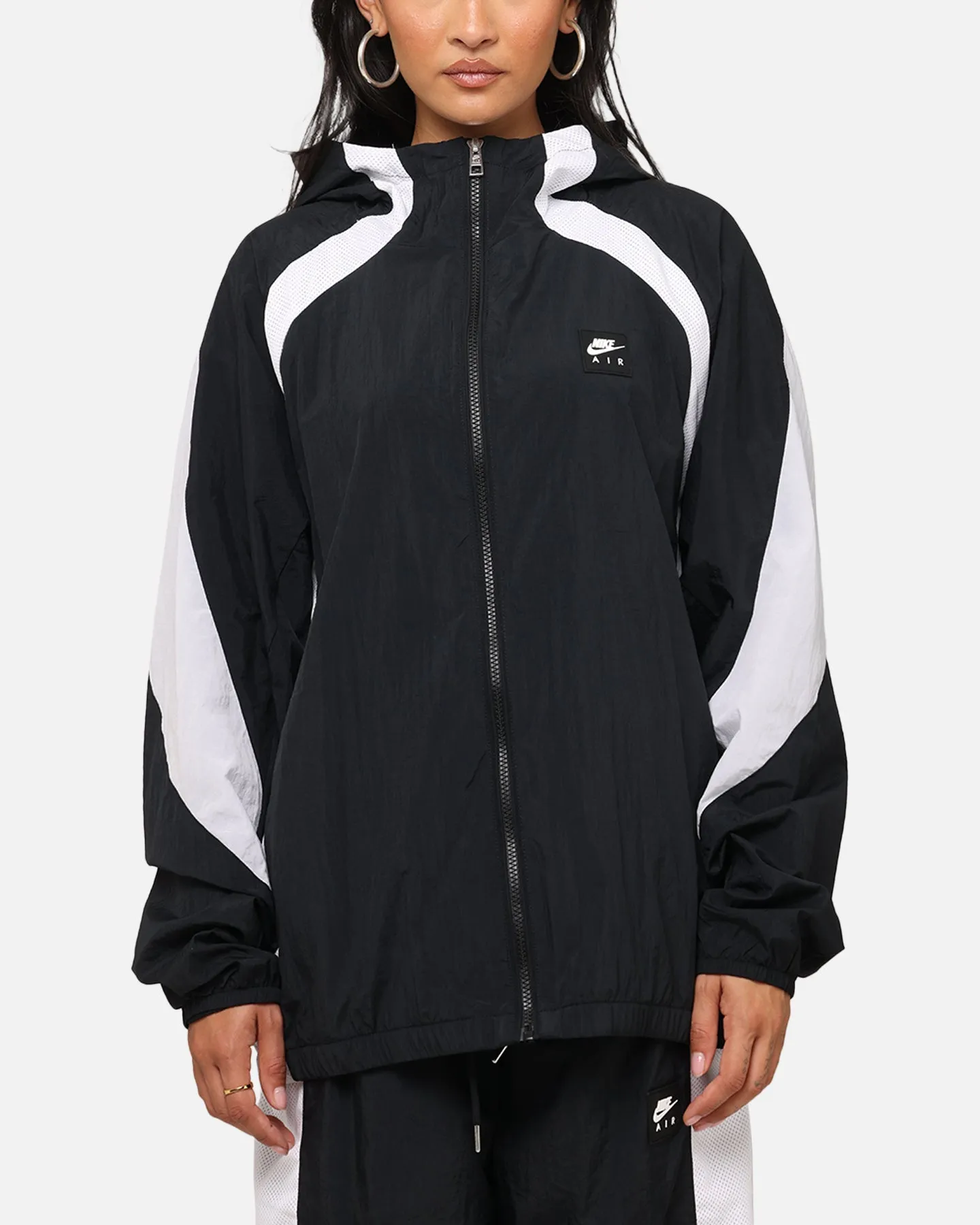 platform Nike Air Woven Jacket Black/White/White